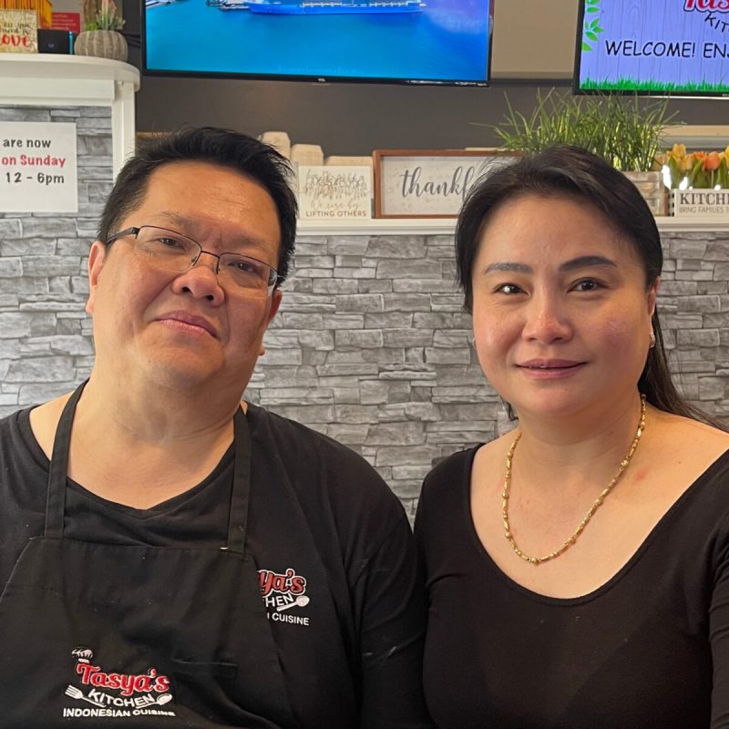 Husband-wife duo Markus Subroto and Tamara Tasya at their Somersworth restaurant Tasya's Kitchen. The restaurant serves authentic Indonesian food. (Courtesy Mrinali Dhembla)