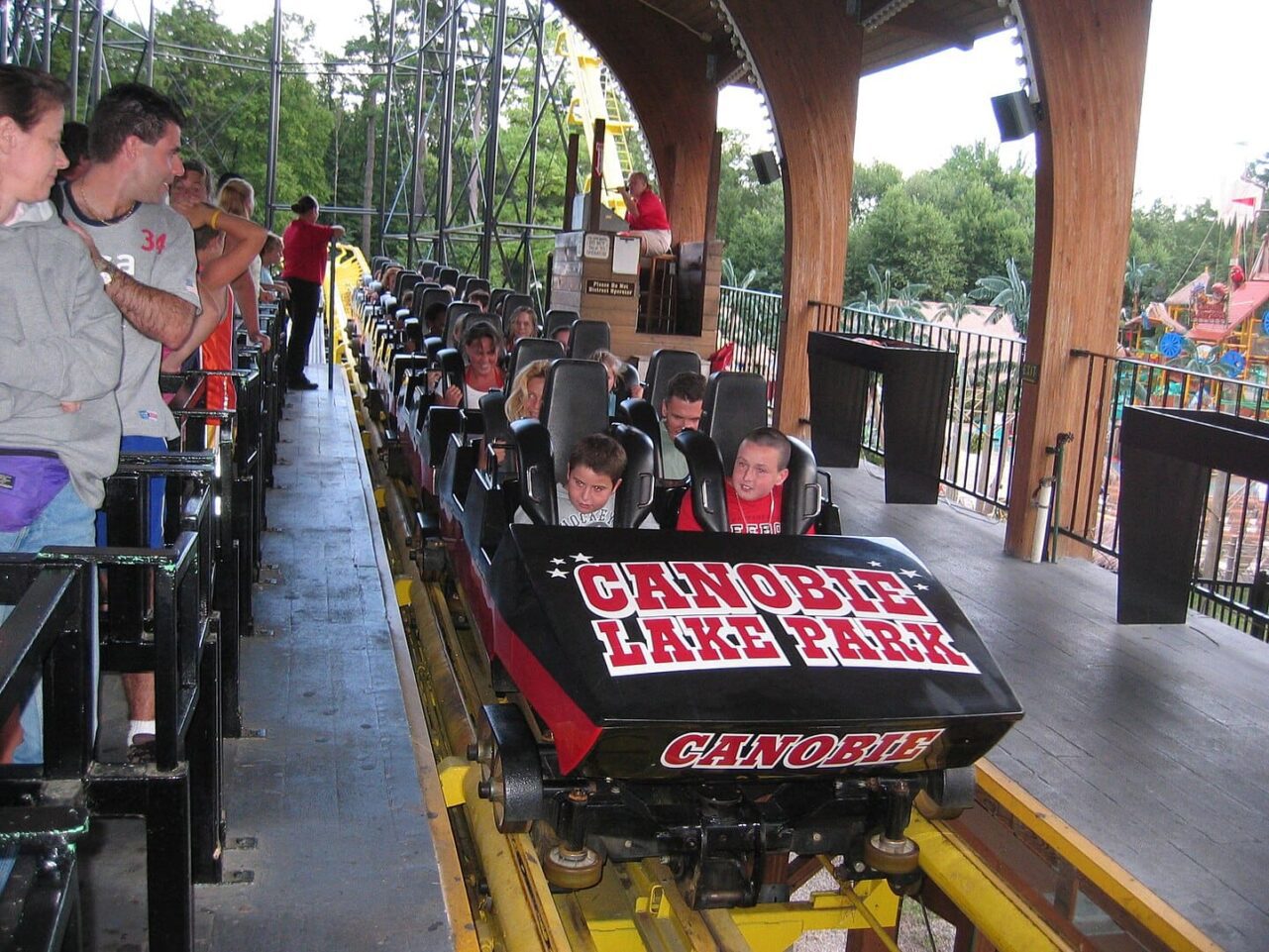 Kids riding the coaster