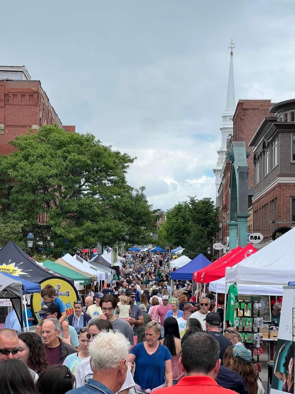 crowds fill the street for Market Square Day in downtown Portsmouth