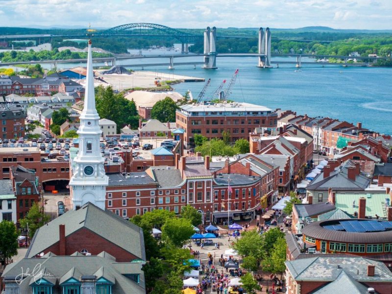 aerial view of downtown Portsmouth